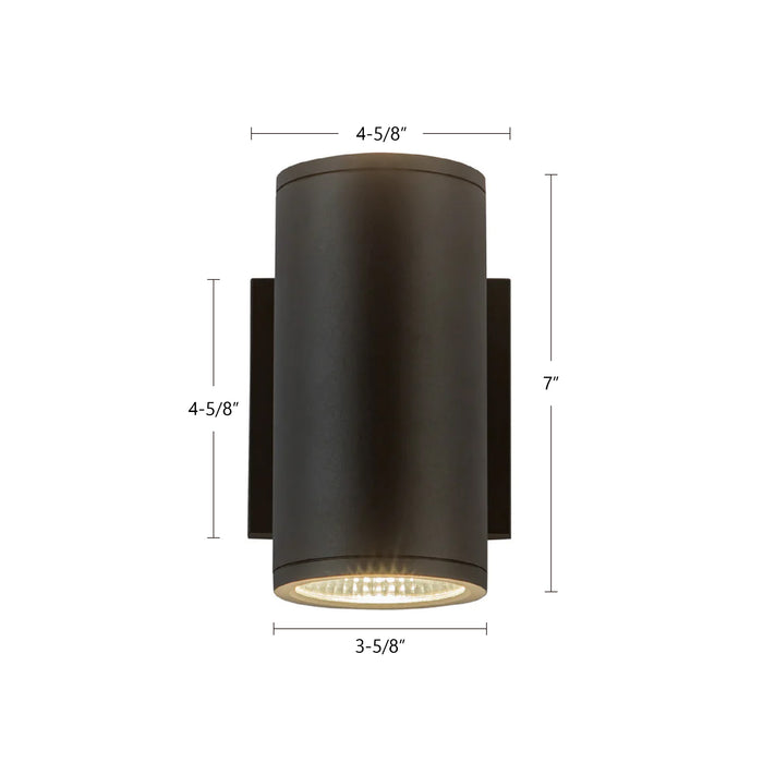 Nordic 7-in Black Aluminum Outdoor Wall Light