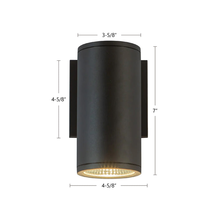 Nordic 7-in Black Outdoor Wall Light