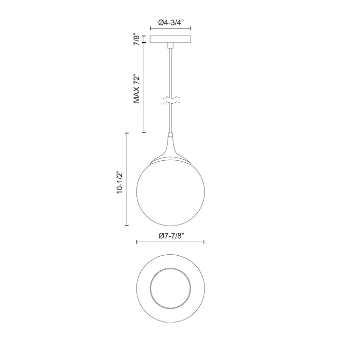 Nouveau 8-in Steel Pendant