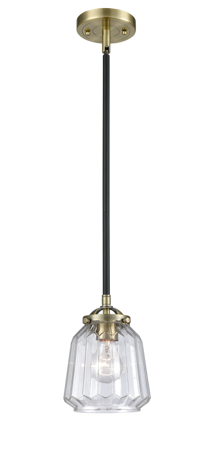 Nouveau Mini Pendant Black Antique Brass