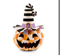 Orange check happy Jack illuminated Jack-o’-lantern