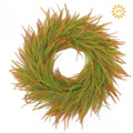 Orange deluxe grass wreath 28 inch round UV treated