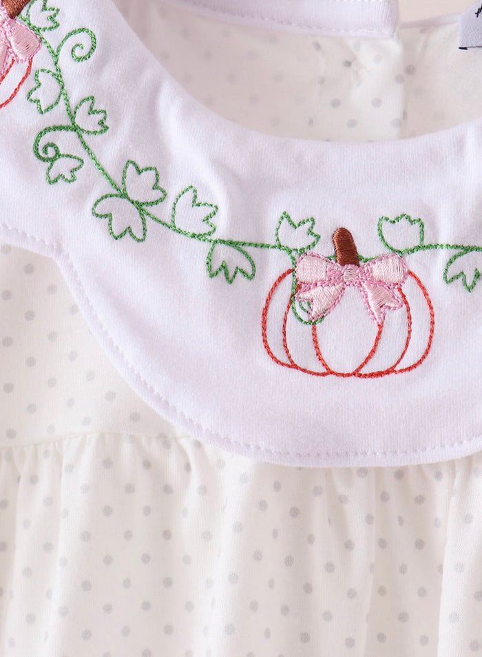 Orange pumpkin bow bloomer or pants set