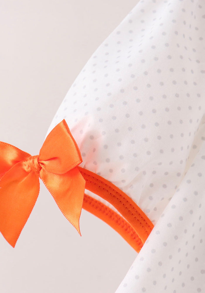 Orange pumpkin bow bloomer or pants set