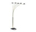 ORE 6962G 5-Arm Arch Floor Lamp, Metal, Polished Brass, 84in x 45in x 45in