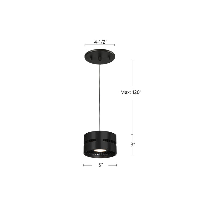 Oxford 5-in Aluminum Pendant