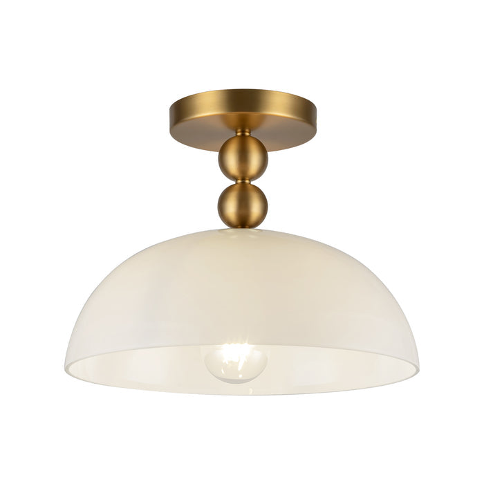 Brushed Gold/Glossy Opal Glass