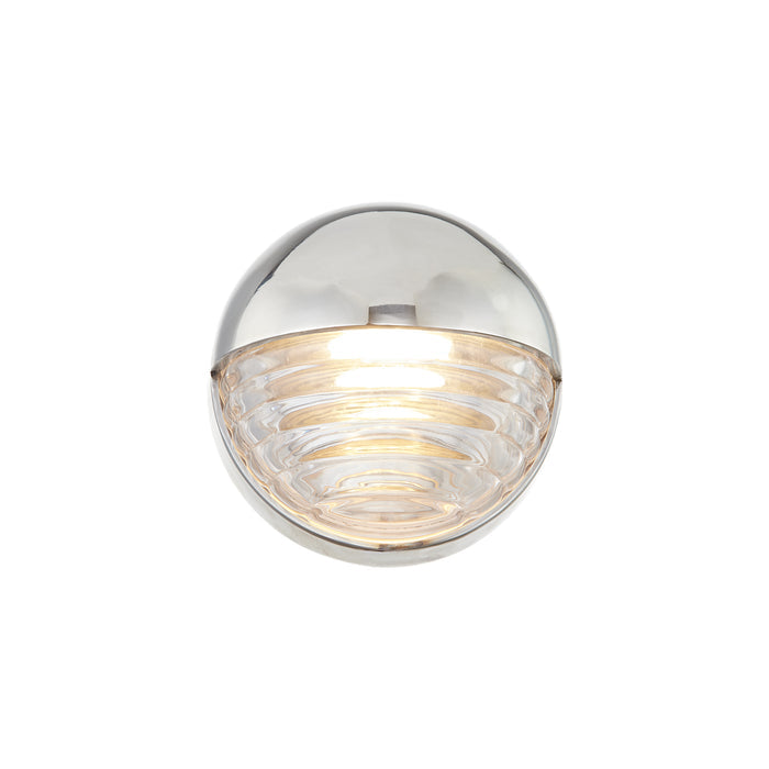 Polished Nickel/Ribbed Glass