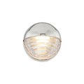 Polished Nickel/Ribbed Glass