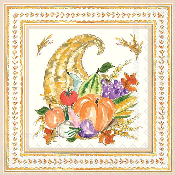 Paper Cocktail Napkins Pack of 20 Cornucopia Collection Fall