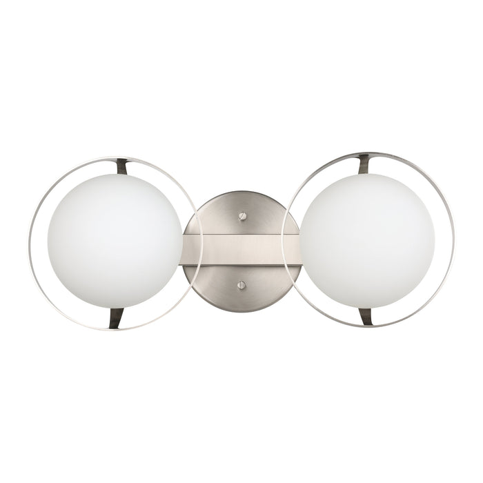 Parker 16-inch 2-light Brushed Nickel Vanity Light with Etched Opal Glass Shades