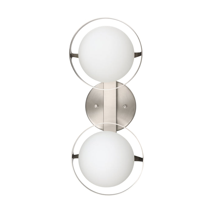 Parker 16-inch 2-light Brushed Nickel Vanity Light with Etched Opal Glass Shades