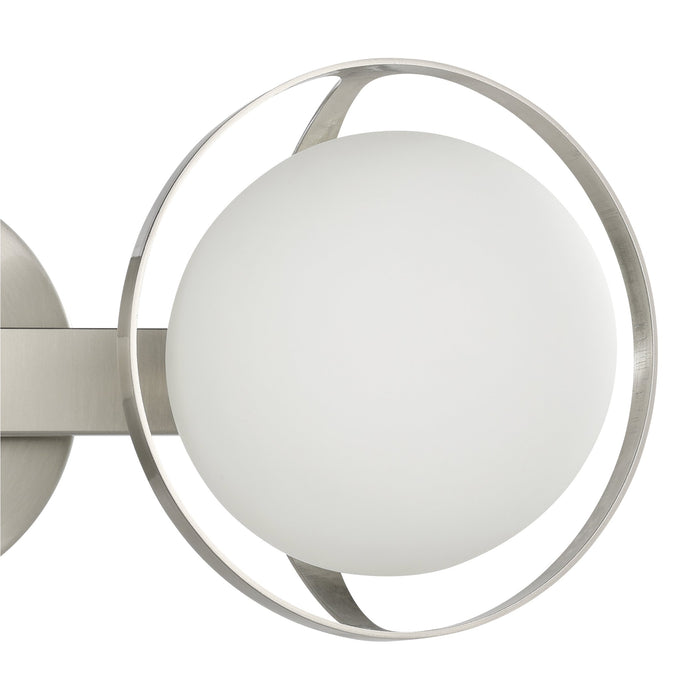 Parker 16-inch 2-light Brushed Nickel Vanity Light with Etched Opal Glass Shades