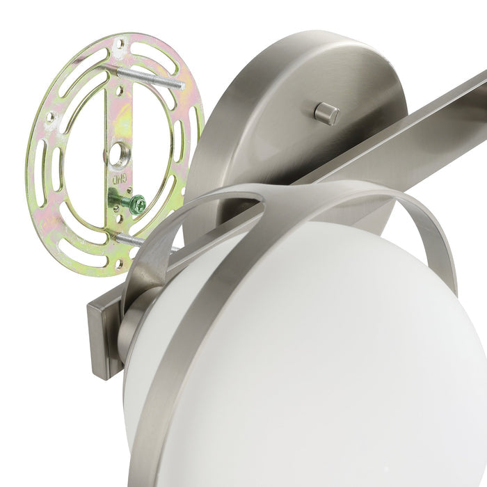 Parker 16-inch 2-light Brushed Nickel Vanity Light with Etched Opal Glass Shades