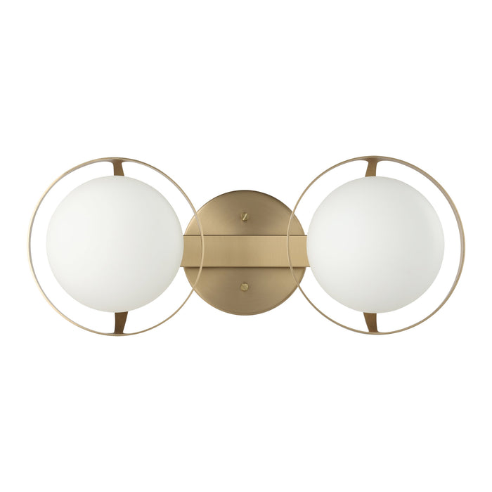 Parker 16-inch 2-light Champagne Gold Vanity Light with Etched Opal Glass Shades