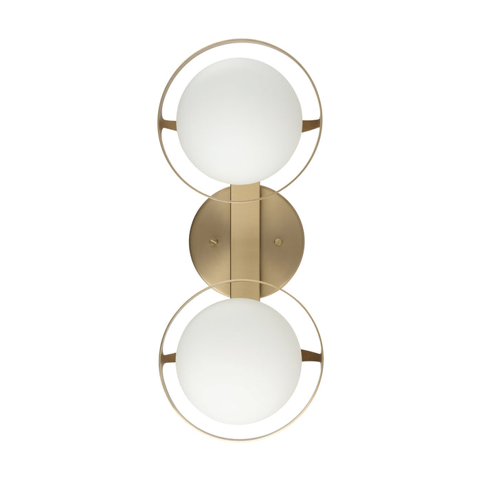Parker 16-inch 2-light Champagne Gold Vanity Light with Etched Opal Glass Shades