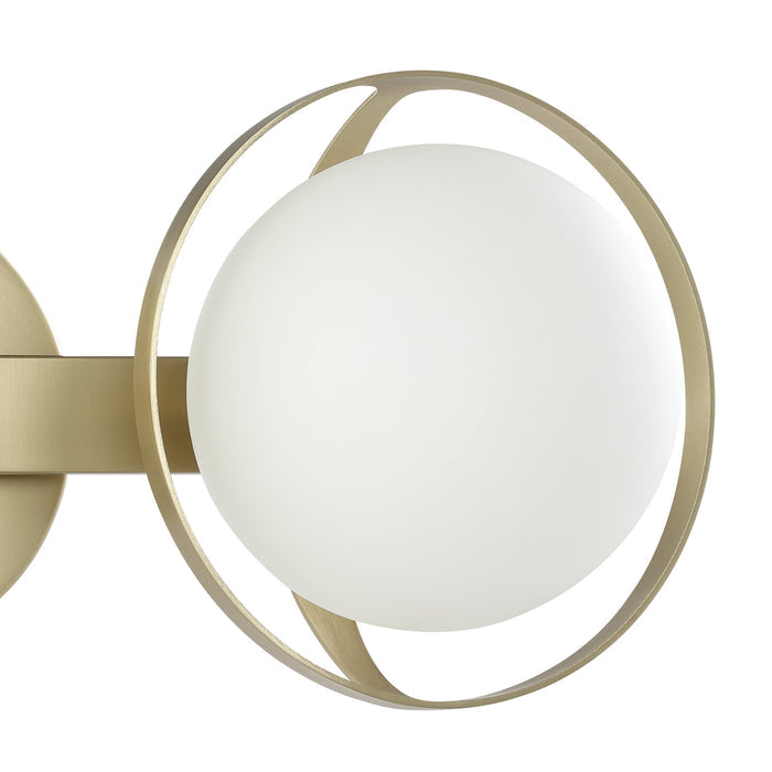Parker 16-inch 2-light Champagne Gold Vanity Light with Etched Opal Glass Shades