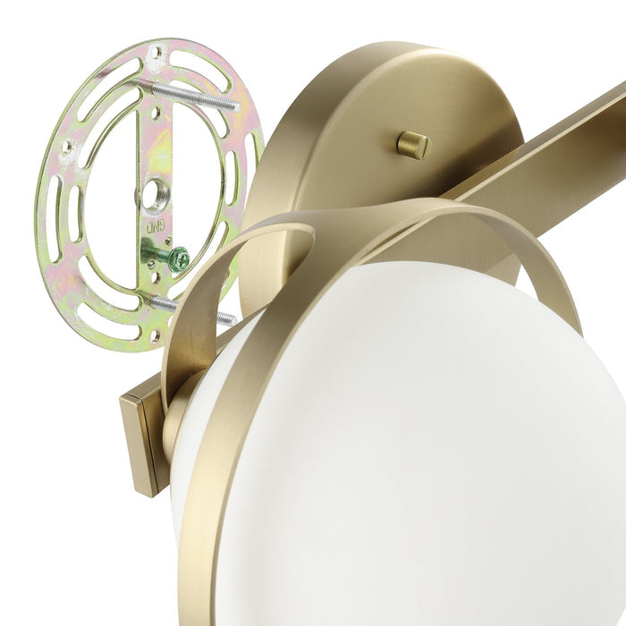 Parker 16-inch 2-light Champagne Gold Vanity Light with Etched Opal Glass Shades