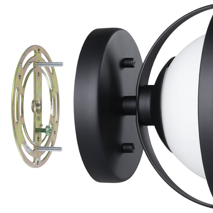Parker 6-inch 1-light Matte Black Vanity Light with Etched Opal Glass Shade