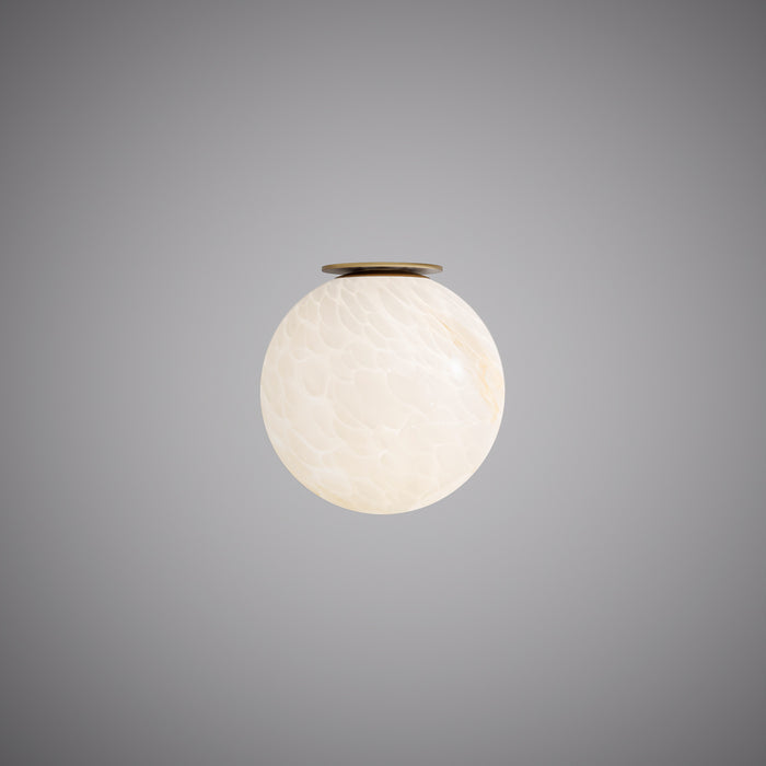 Pearl 7-inch Aged Brass Dimmable Flush Mount Ceiling Light