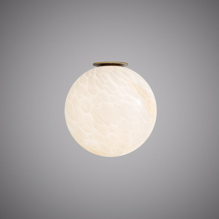 Pearl 9-inch Aged Brass Dimmable Flush Mount Ceiling Light