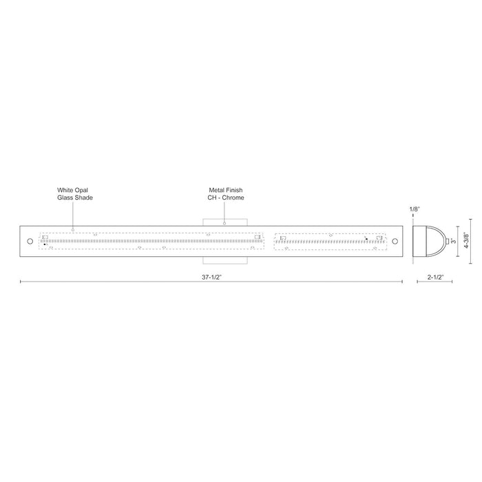 Peggy 38-in Aluminum Vanity Light