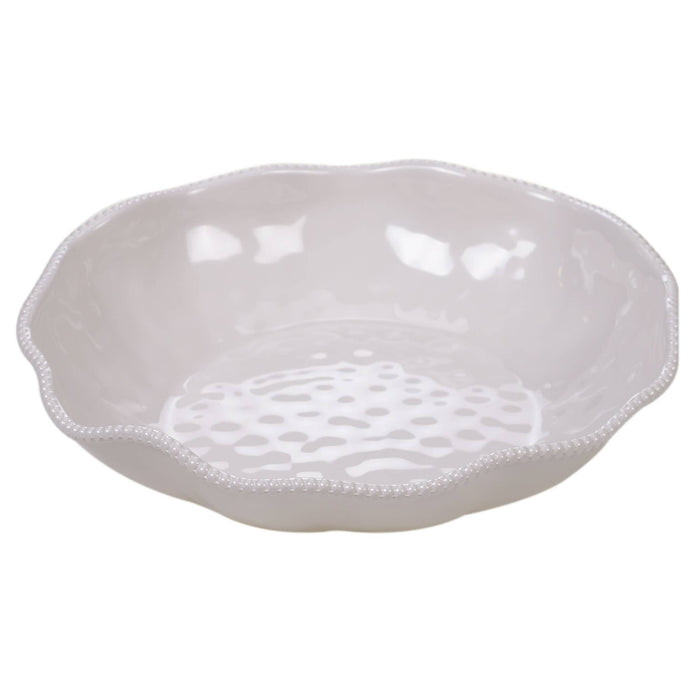 Perlette Cream Melamine Large Serving Bowl 13.75 x 2.75 in