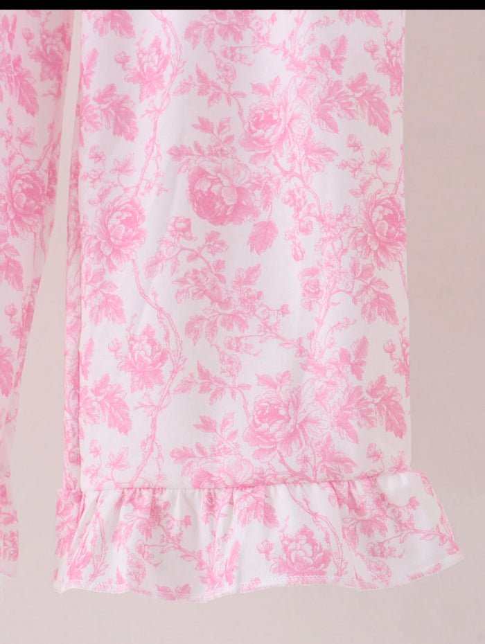 Pink floral pants set