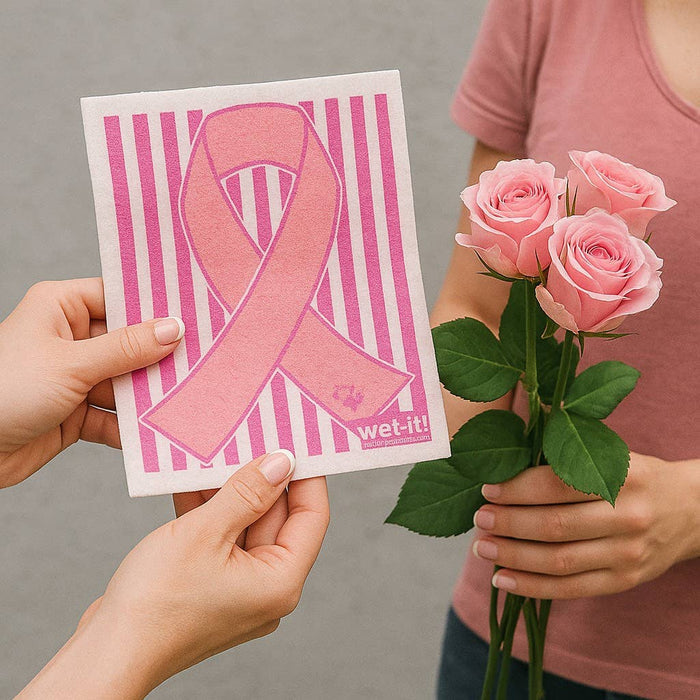 Pink Ribbon Swedish Cloth