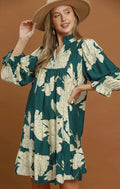 Plus Floral Smocked Yoke Tiered Mini Dress