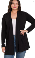 Plus Slouchy Pocket Open Cardigan