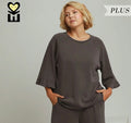 Plus SPACEKNIT 3/4 Raglan Sleeve Top