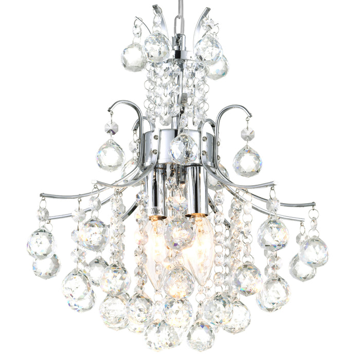 Princess Chandeliers 3 Light Chrome Crystal