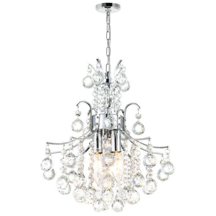 Princess Chandeliers 3 Light Chrome Crystal
