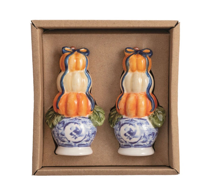 Pumpkin Topiary Salt & Pepper Shaker Set