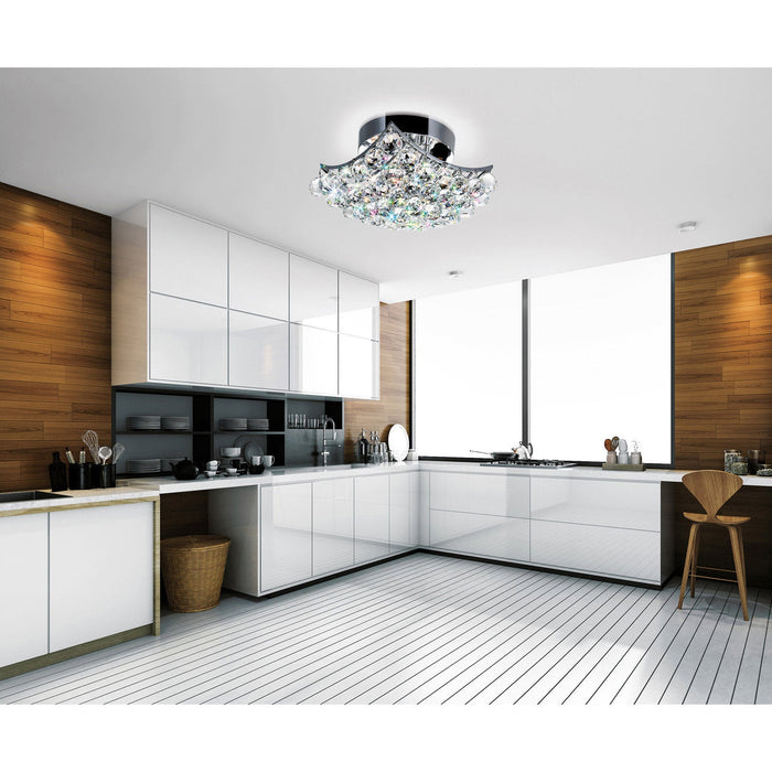 Queen 4 Light Chrome Flush Mount