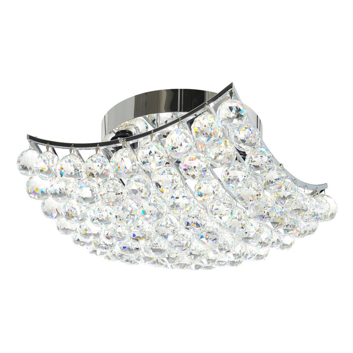 Queen 4 Light Chrome Flush Mount
