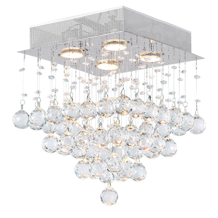Rain Chandeliers 3 Lights Chrome Finish