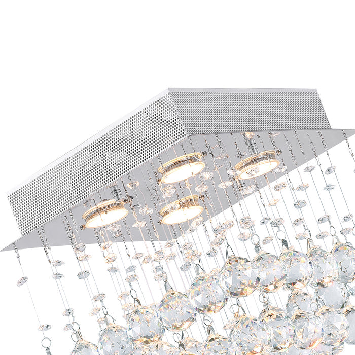 Rain Chandeliers 3 Lights Chrome Finish