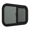 RecPro RV Window Replacement | Teardrop Style | 24inW x 15inH | Horizontal Sliding | Black | Model RP-WIN
