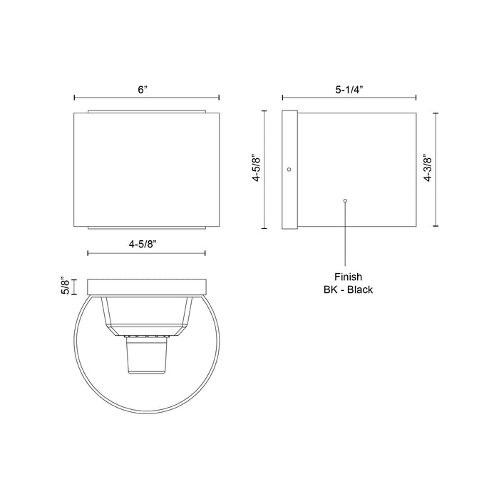 Rene 6-in Aluminum Outdoor Wall Sconce