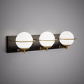 3 Lights Ricci 3-light Vanity light Matte Black/Aged Brass  Dimmable 150W