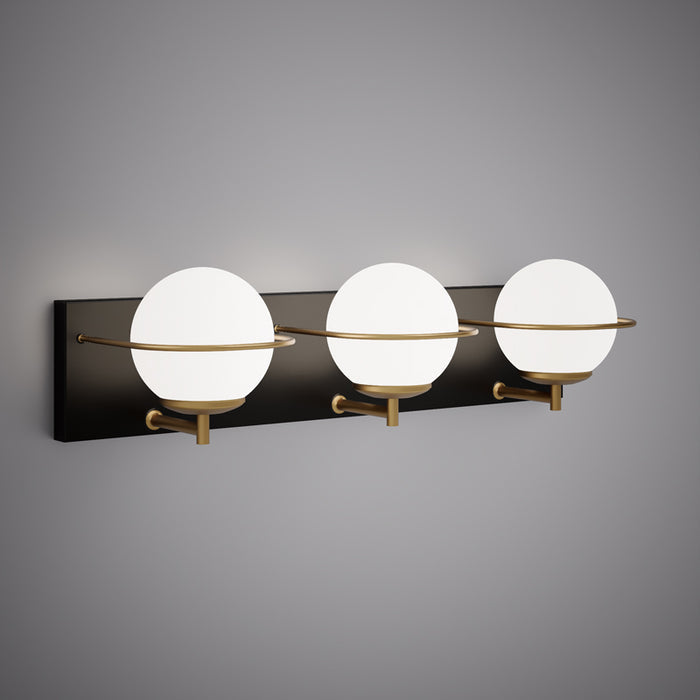 3 Lights Ricci 3-light Vanity light Matte Black/Aged Brass  Dimmable 150W