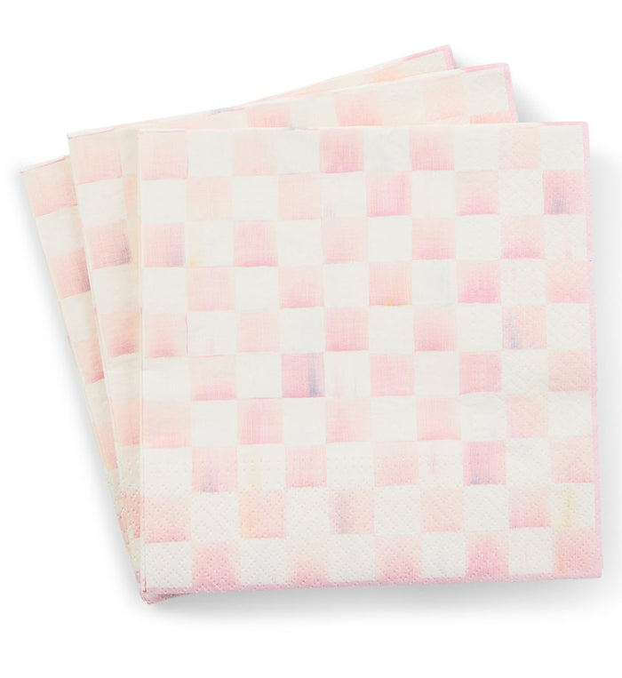 Rosy Check Luncheon Paper Napkins