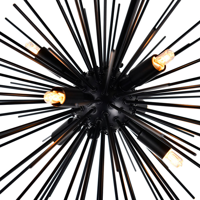 Savannah Chandeliers 6 Black Starburst