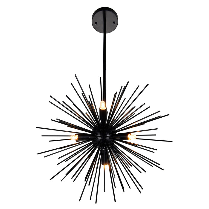 Savannah Chandeliers 6 Black Starburst