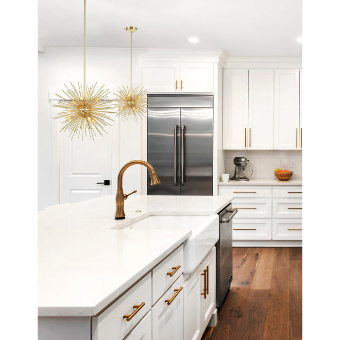 Savannah Chandeliers 6 Light Gold Leaf Finish