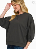 Scuba dolman sleeve pullover