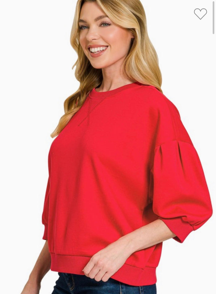Scuba dolman sleeve pullover