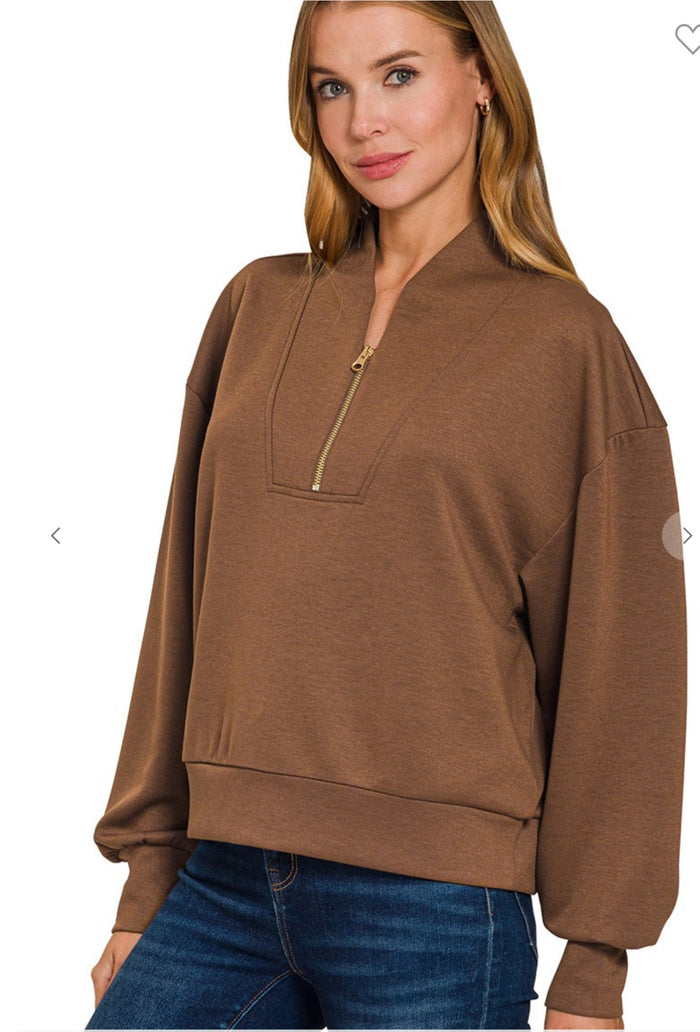 Scuba half zip pullover